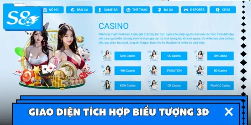 Giao diện tích hợp nhiều biểu tượng 3D