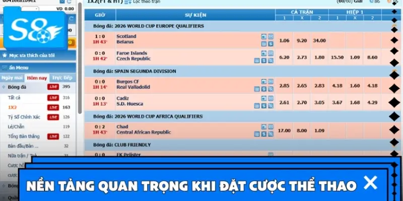 Nền tảng quan trọng nhất khi đặt cược thể thao